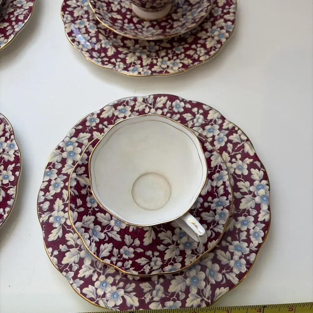 Vintage RARE Royal Albert Chintz Royal Brocade Coffee/Tea Dessert Set 20 Pieces